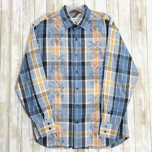 Tommy Bahama Mens Button Up Long Sleeves Floral Shirt Sz L